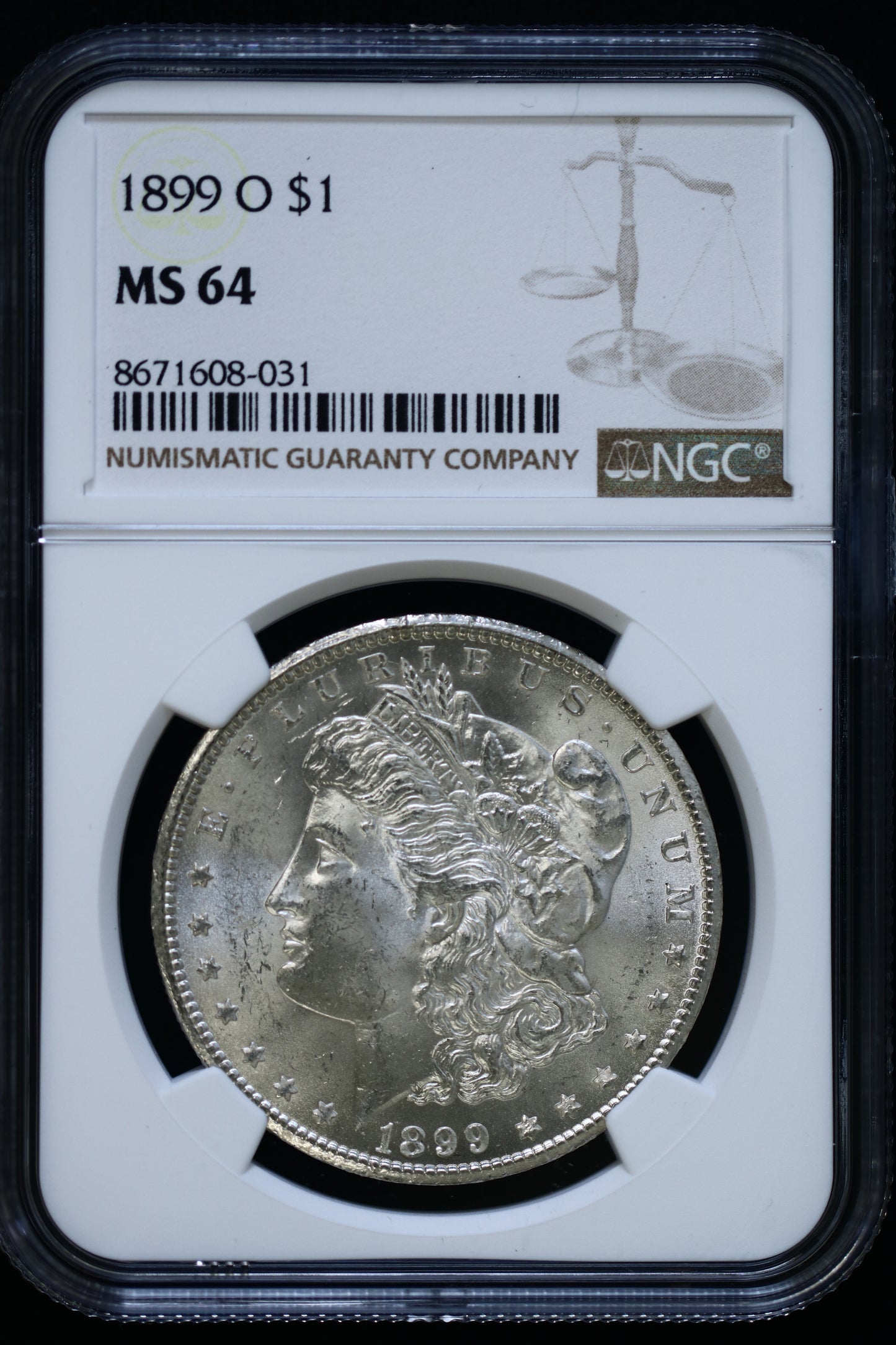 US 1899-O Morgan Silver Dollar MS-64 NCG S850
