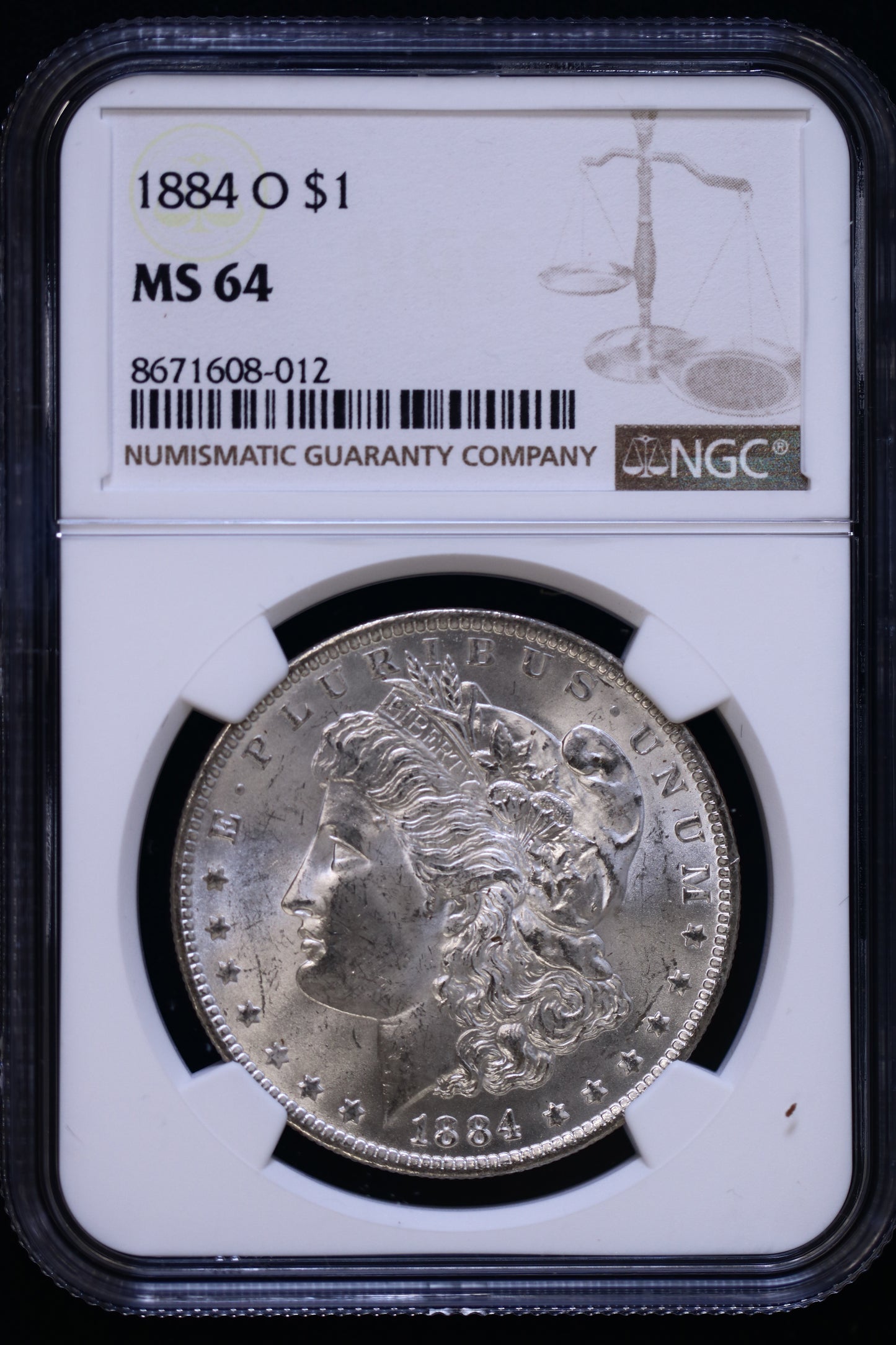US 1884-O Morgan Silver Dollar MS-64 NCG S820