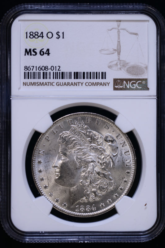 US 1884-O Morgan Silver Dollar MS-64 NCG S820