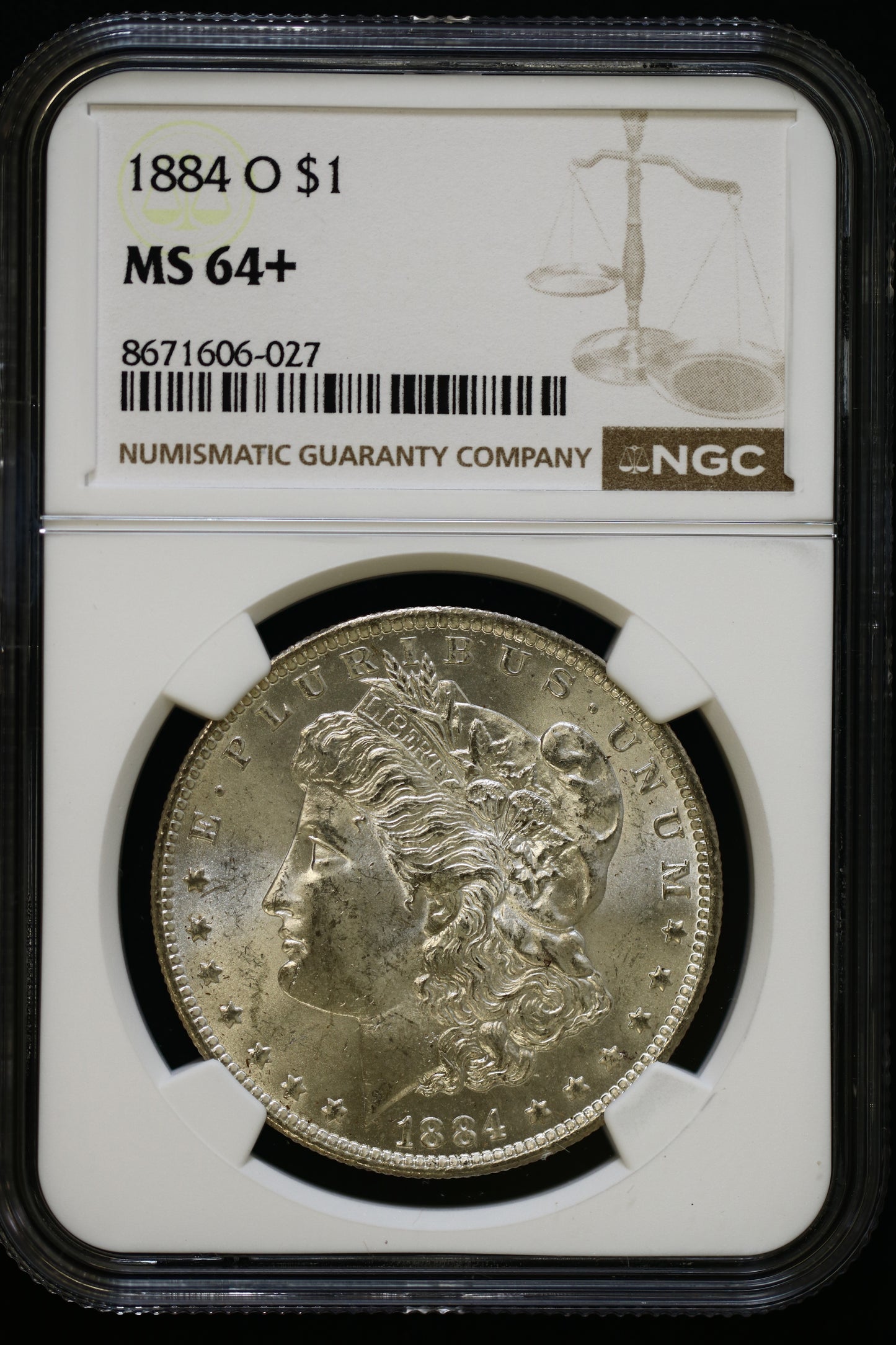 US 1884-O Morgan Silver Dollar MS-64+ NCG S830