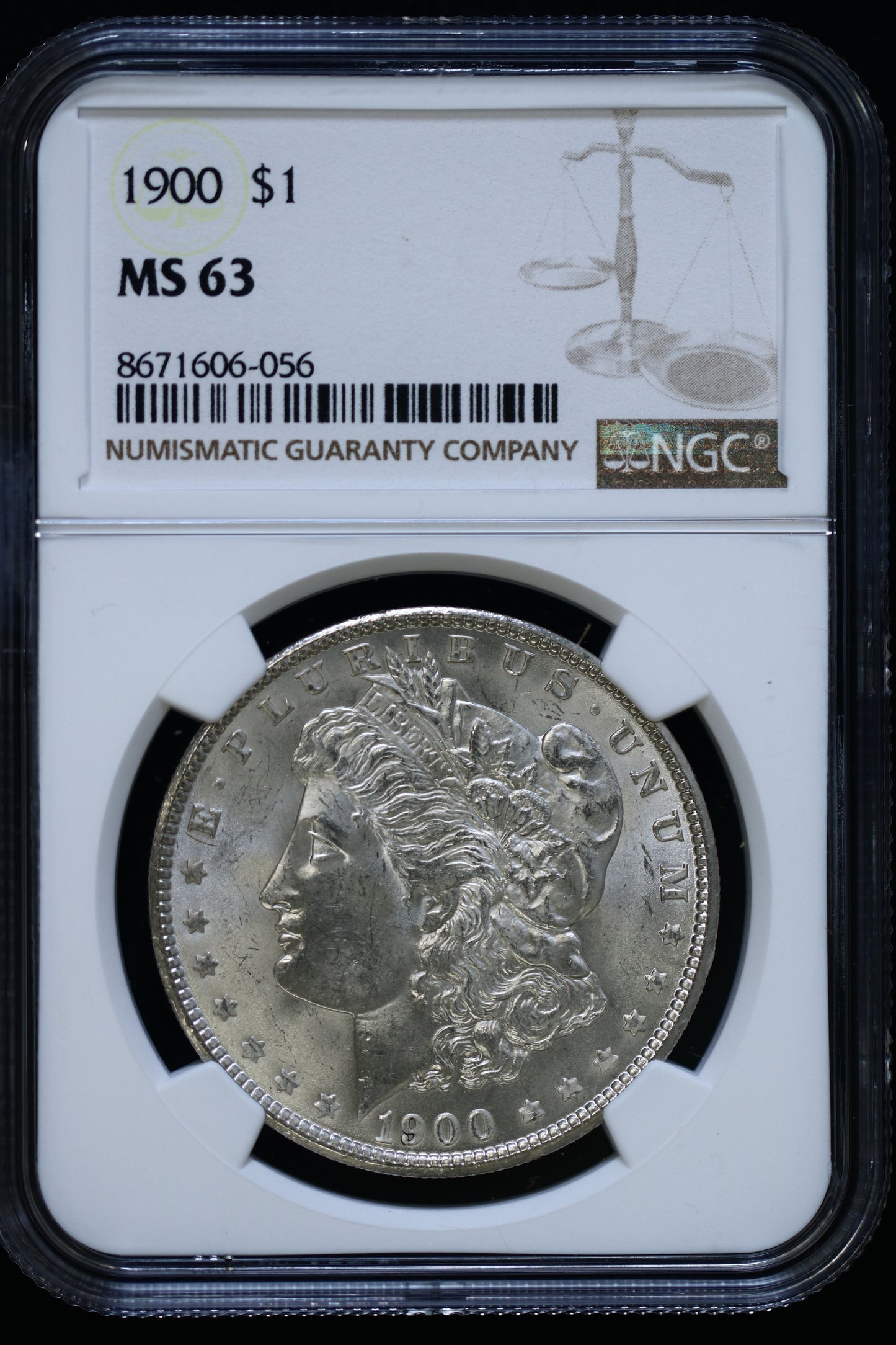 US 1900 Morgan Silver Dollar MS-63 NCG S851