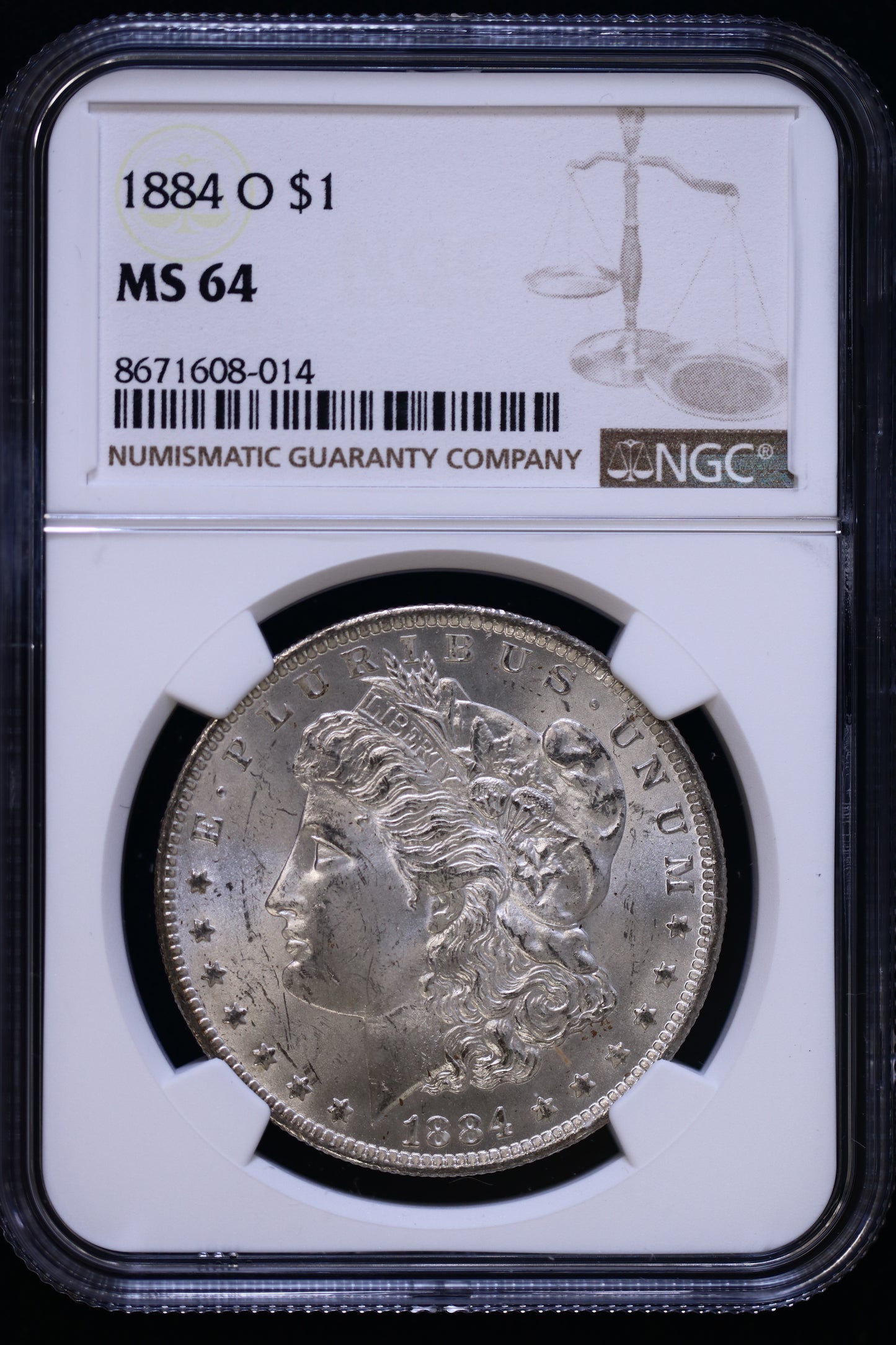 US 1884-O Morgan Silver Dollar MS-64 NCG S822