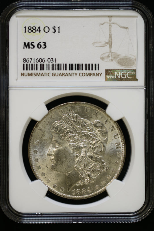 US 1884-O Morgan Silver Dollar MS-63 NCG S812