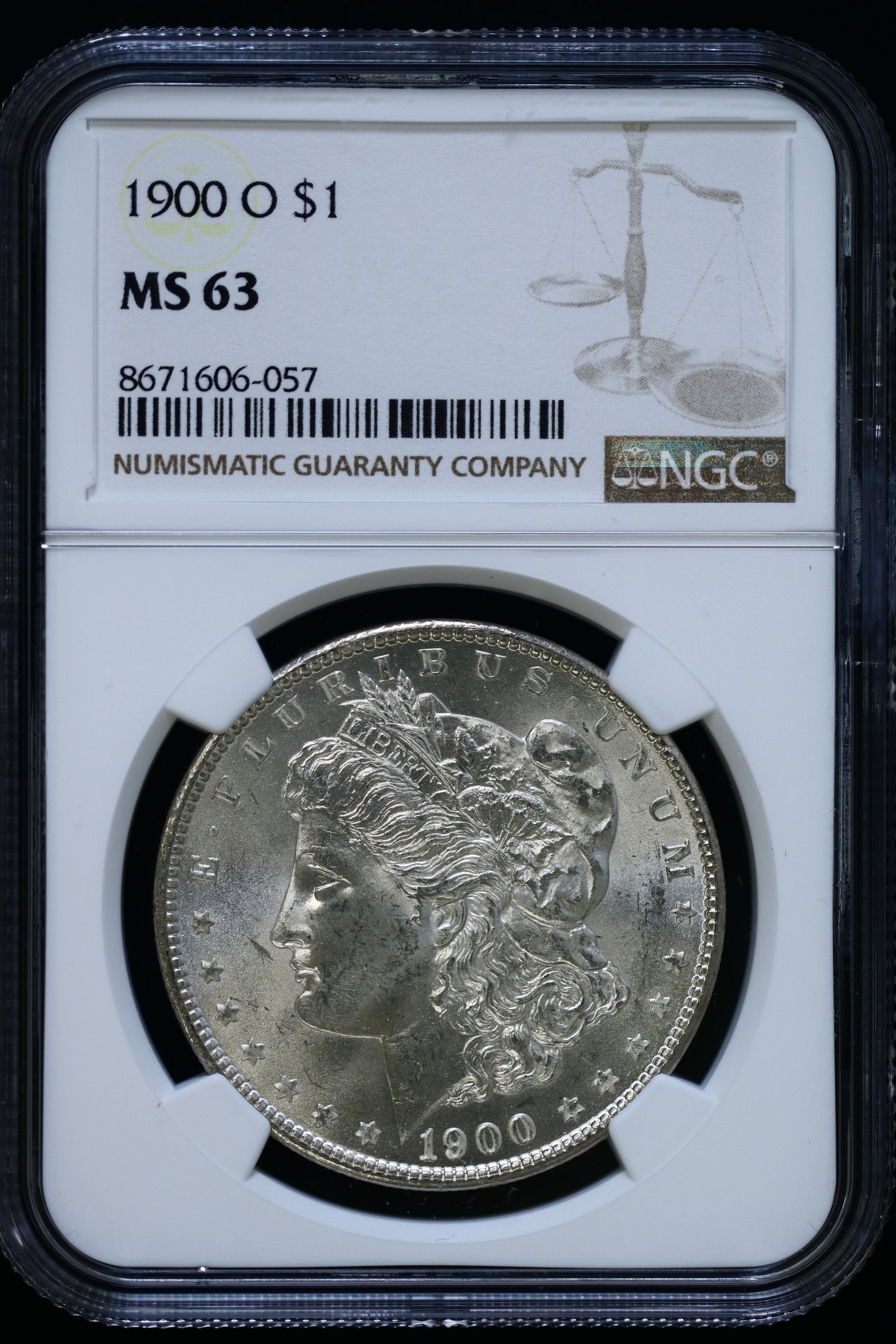 US 1900-O Morgan Silver Dollar MS-63 NCG S852