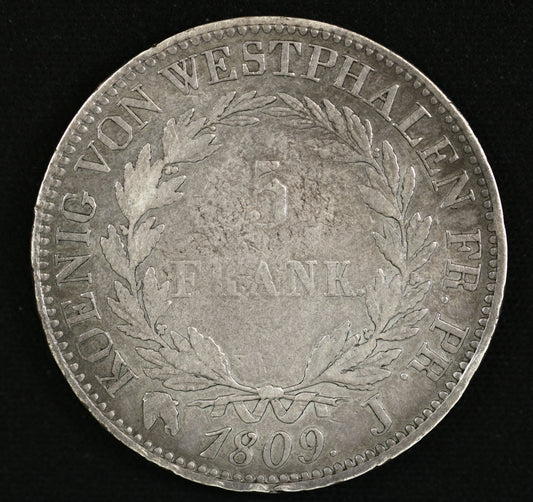 German States Westphalia 1809 J 5 Franken KM-108