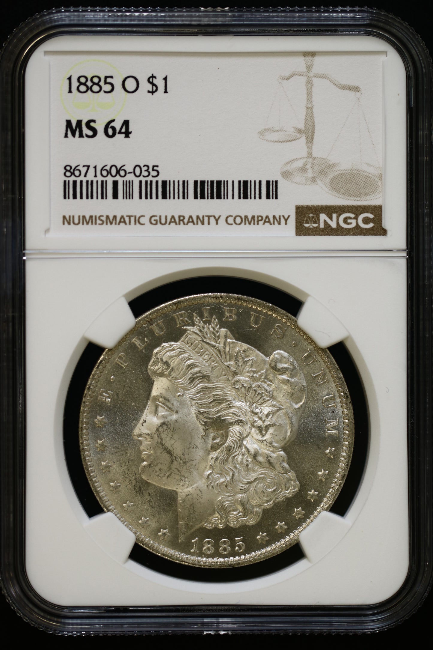 US 1885-O Morgan Silver Dollar MS-64 NCG S833