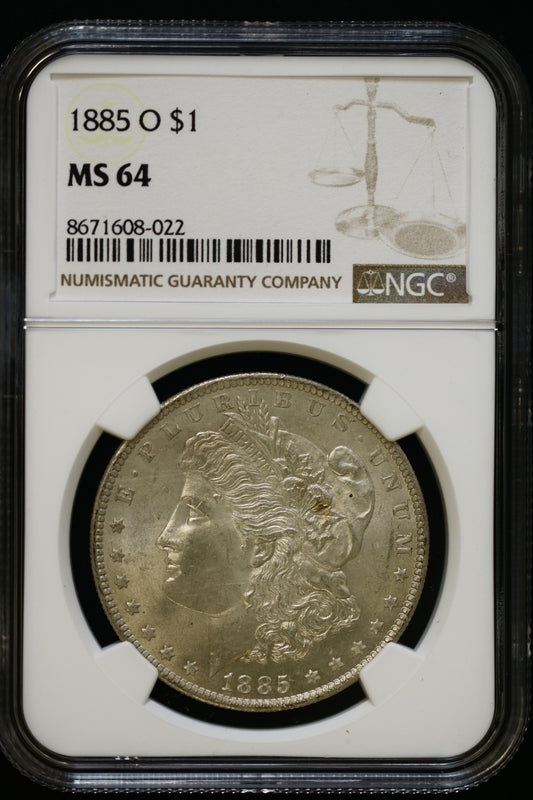 US 1885-O Morgan Silver Dollar MS-64 NCG S834