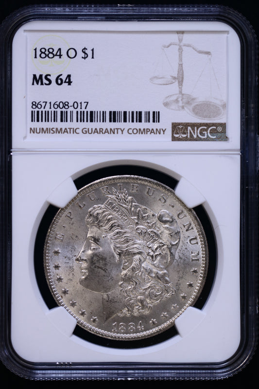 US 1884-O Morgan Silver Dollar MS-64 NCG S825