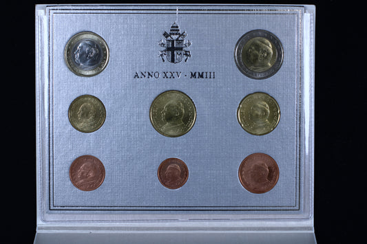 Vatican 2003 Brilliant Uncirculated (BU) Euro Coin Set B572