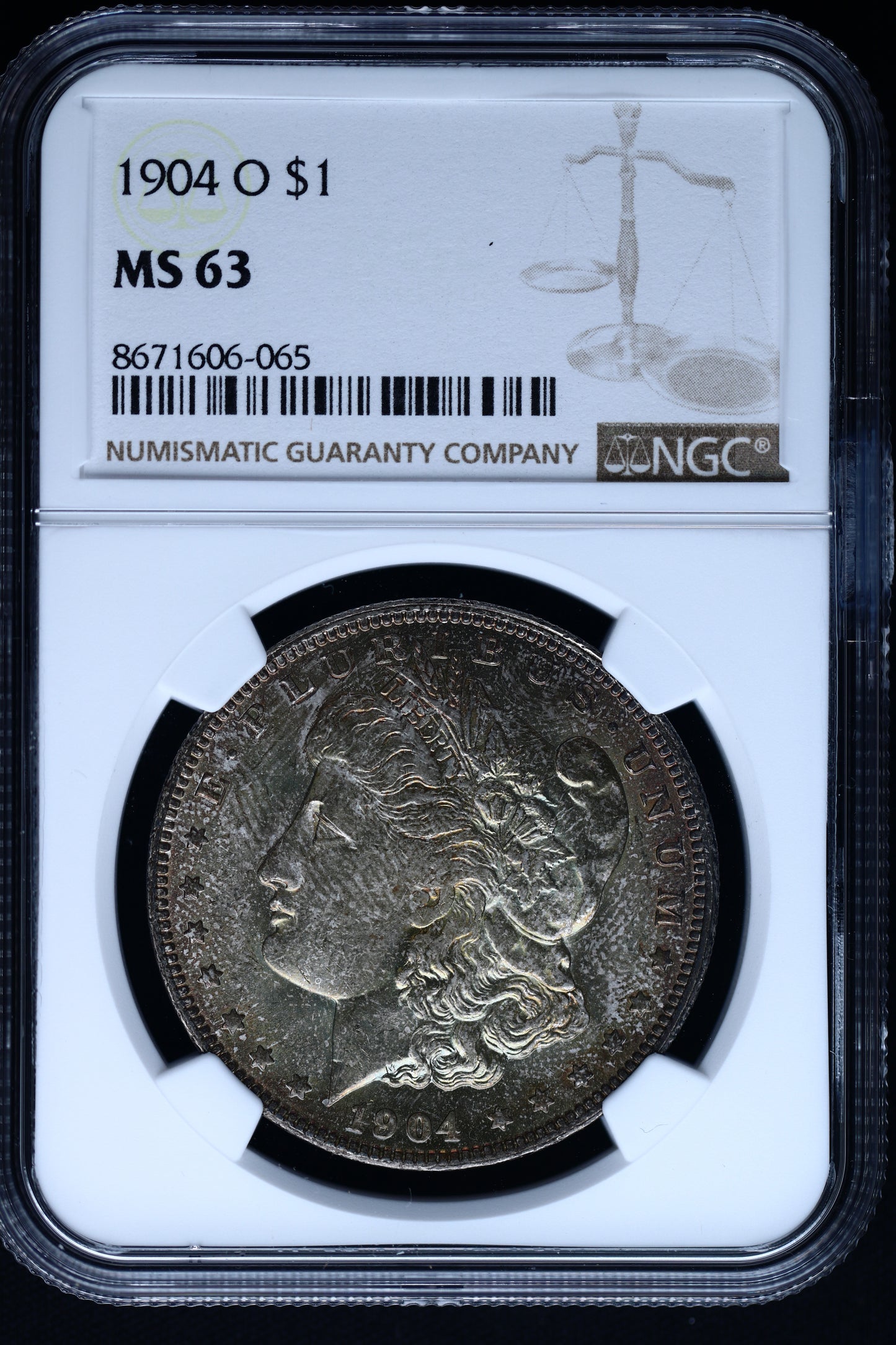 US 1904-O Morgan Silver Dollar MS-63 NCG 'Toned' S856