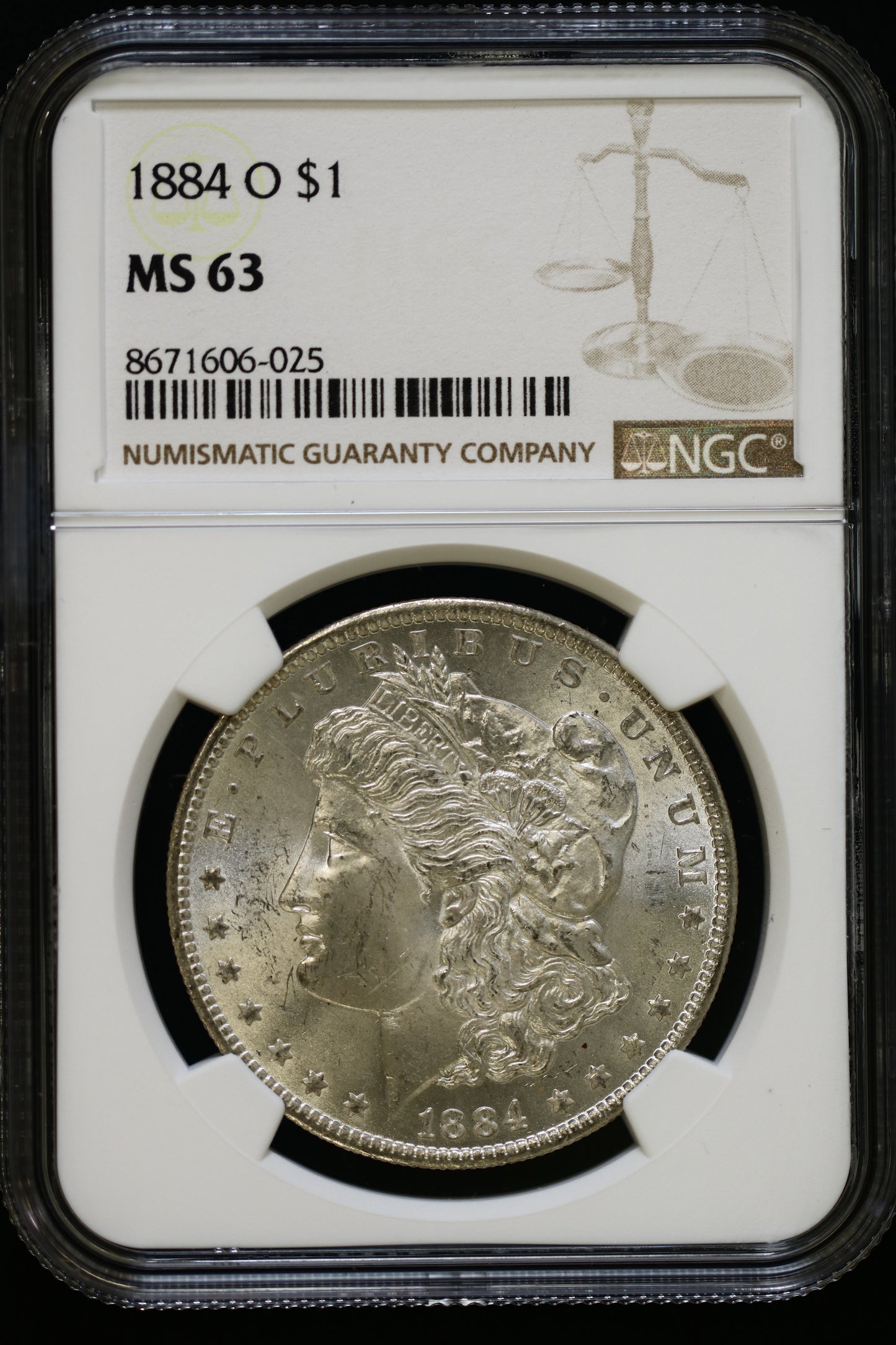 US 1884-O Morgan Silver Dollar MS-63 NCG S816