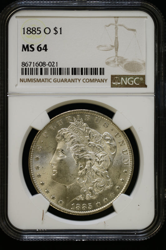 US 1885-O Morgan Silver Dollar MS-64 NCG S836