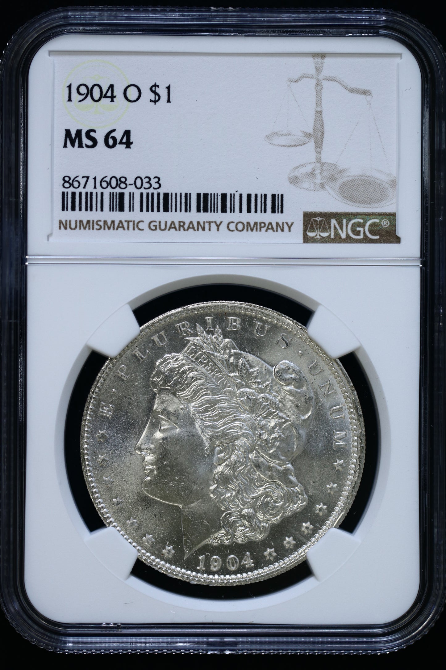 US 1904-O Morgan Silver Dollar MS-64 NCG7 S8567