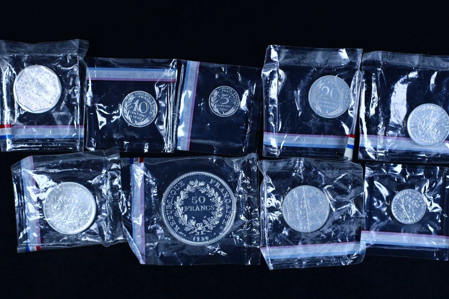 France 1980 9pc. Piedfort Set B780