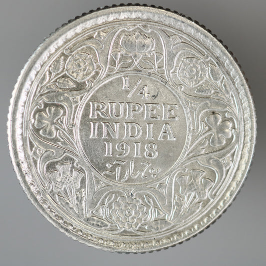 India British 1918 C 1/4 Rupee A3599