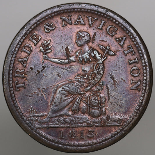 Nova Scotia 1813 Trade and Navigation One Penny Token A2632