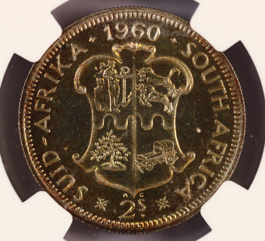 South Africa 1960, 2 Shilling PF-66 S797