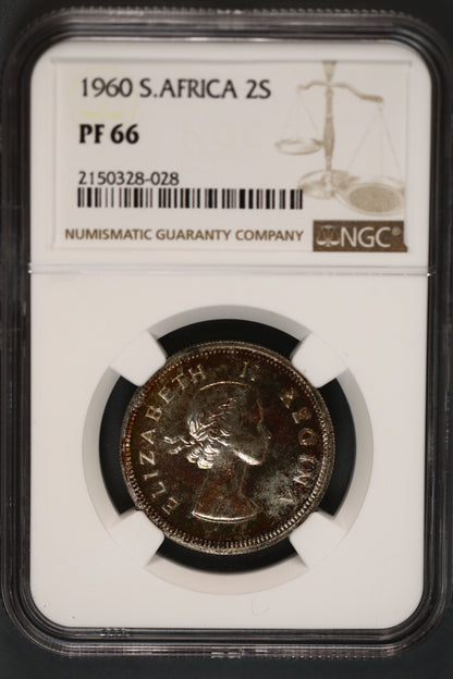 South Africa 1960, 2 Shilling PF-66 S797