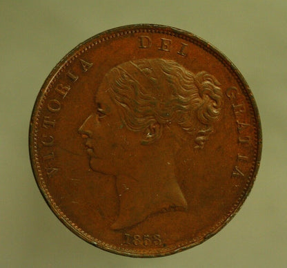 Great Britain 1853 1 Penny (Faint Hair Lines Under Toning on Reverse)  A328