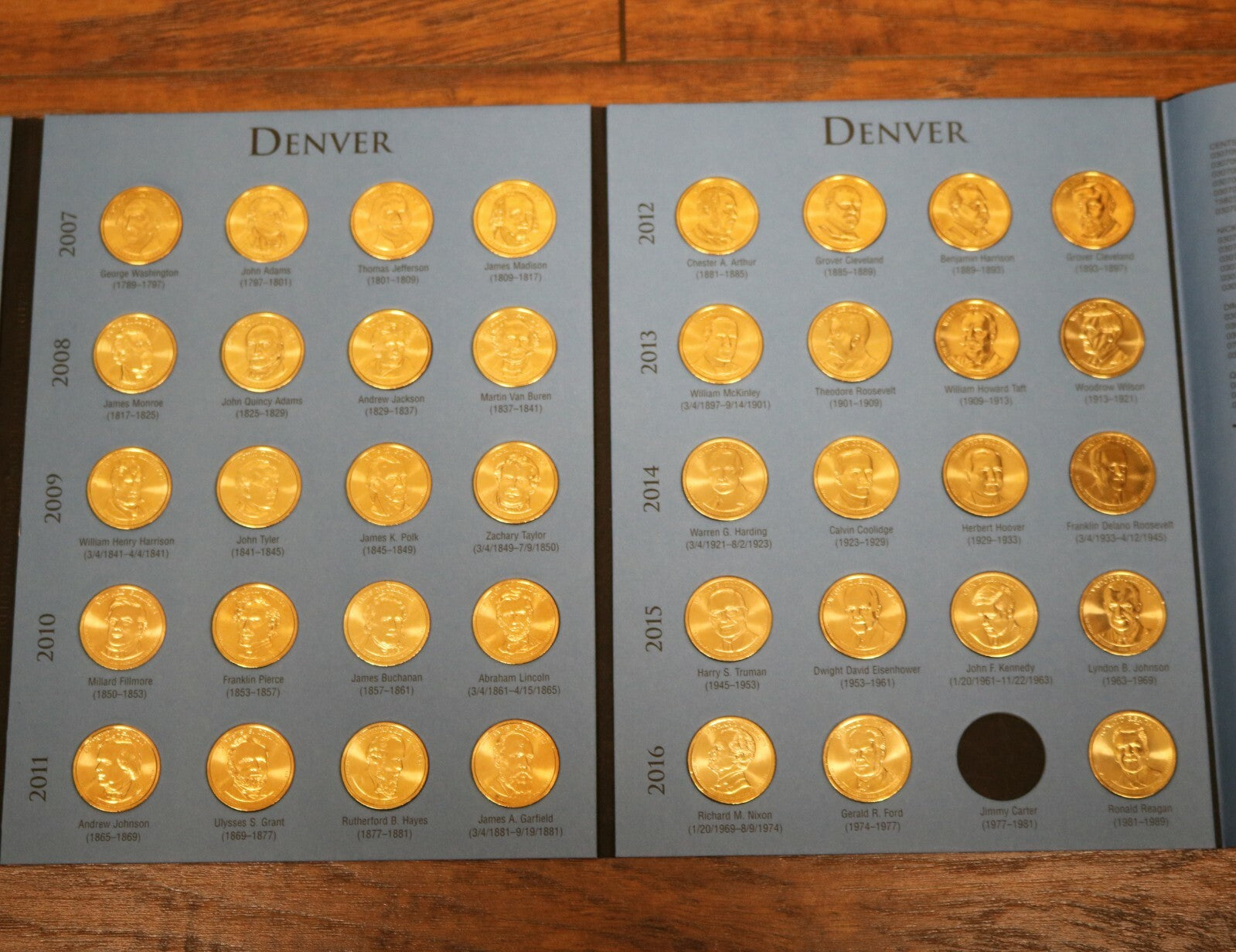 US Set of Presidential Dollars 78 Coins P & D Mint 2007-2016 in Folder  B274