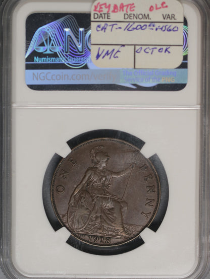Great Britain 1918KN Penny K-810 NGC XF45 BN