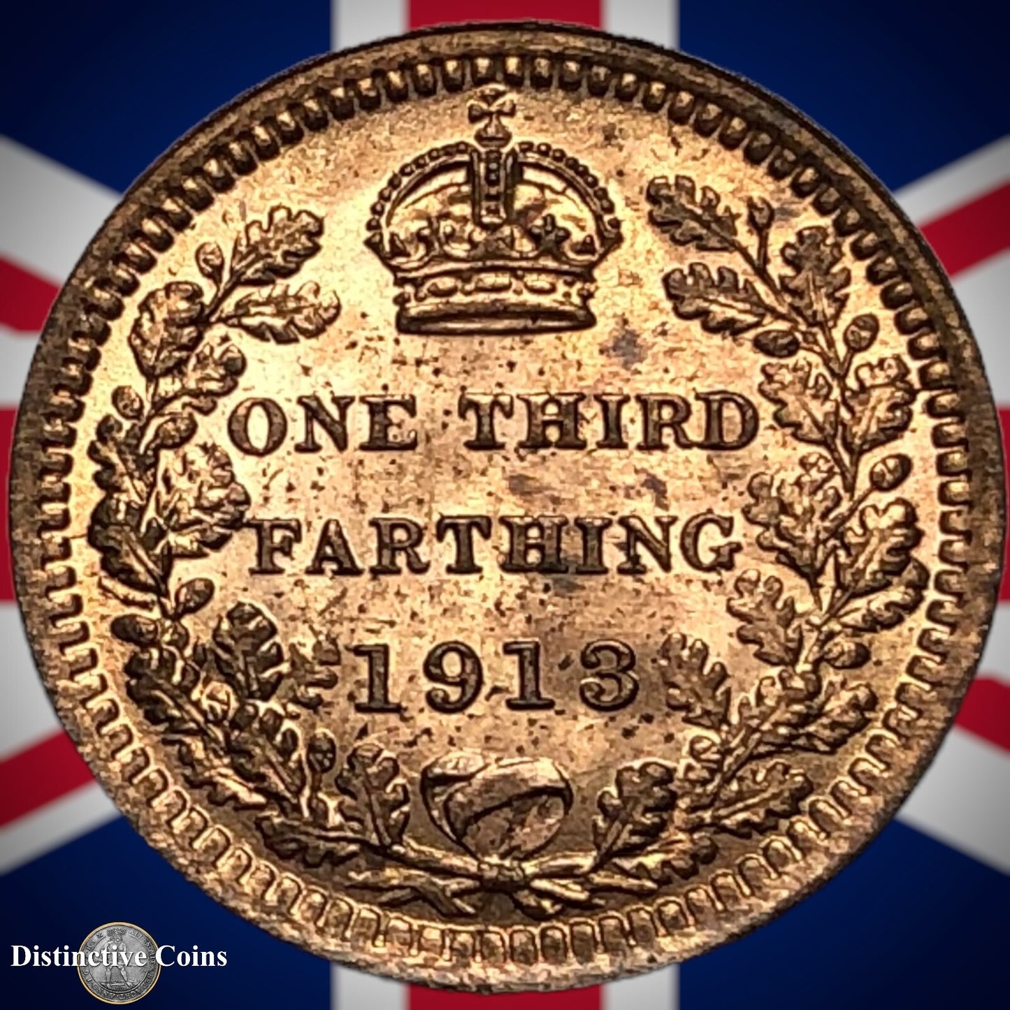 Great Britain 1913 Third Farthing 1/3 Penny GB3046