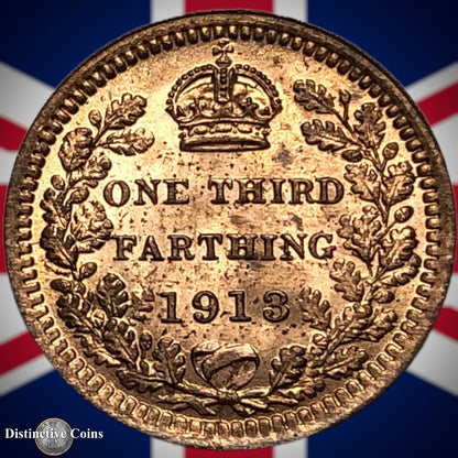 Great Britain 1913 Third Farthing 1/3 Penny GB3046