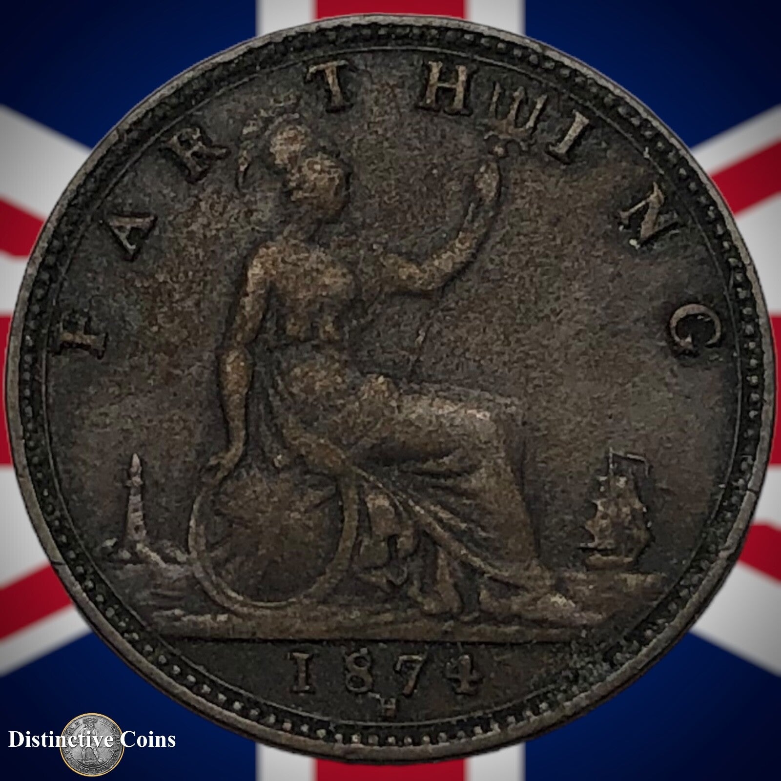 Great Britain 1874 H Farthing 1/4d GB3719