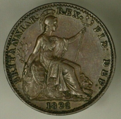 Great Britain Farthing  1822  Nice AU   A2429
