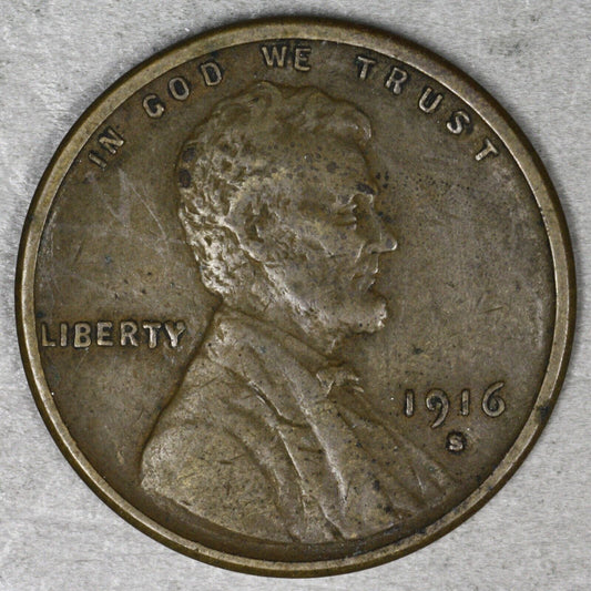 US 1916 S Lincoln Wheat Penny  A3279