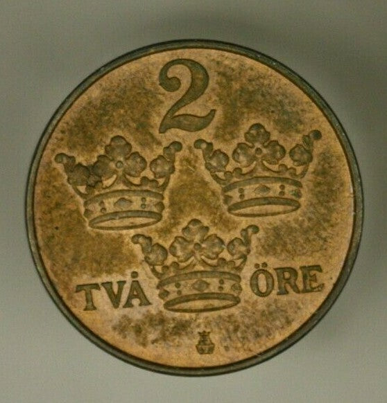 Sweden 2 Ore 1910    A954