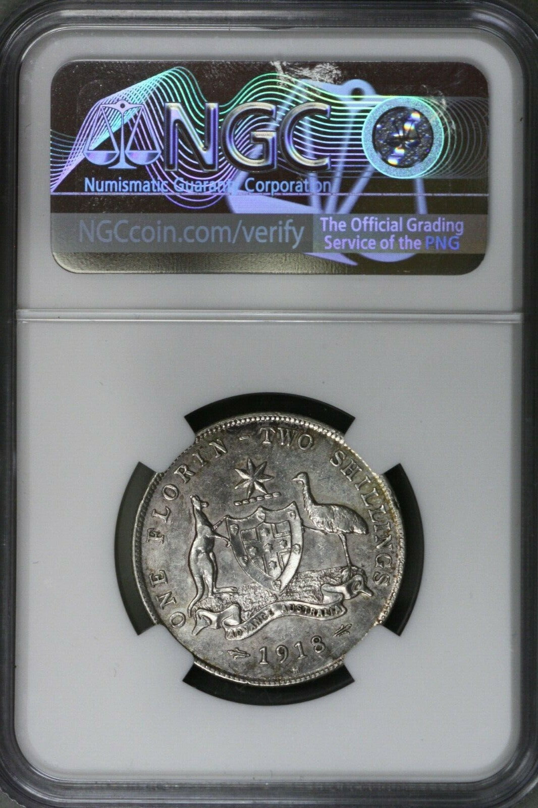 Australia 1918 M 2 Shillings (Florin) NGC AU 53  S590