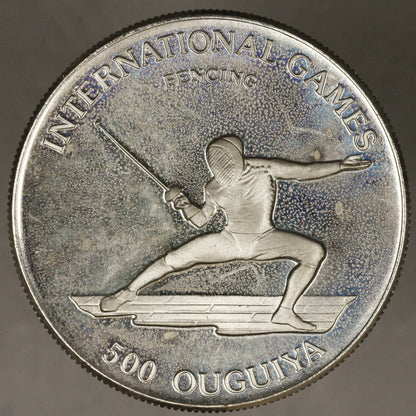 Mauritania 1984 500 Ouguiya Fencer Proof 