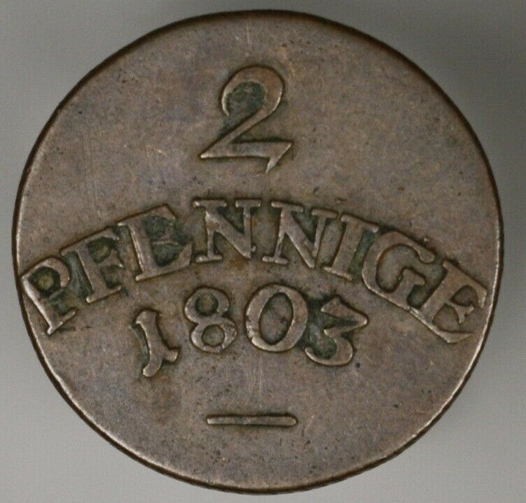 Saxe-Weimar Eisenach 1803 2 Pfennig XF  A2725