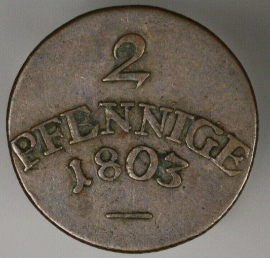 Saxe-Weimar Eisenach 1803 2 Pfennig XF  A2725