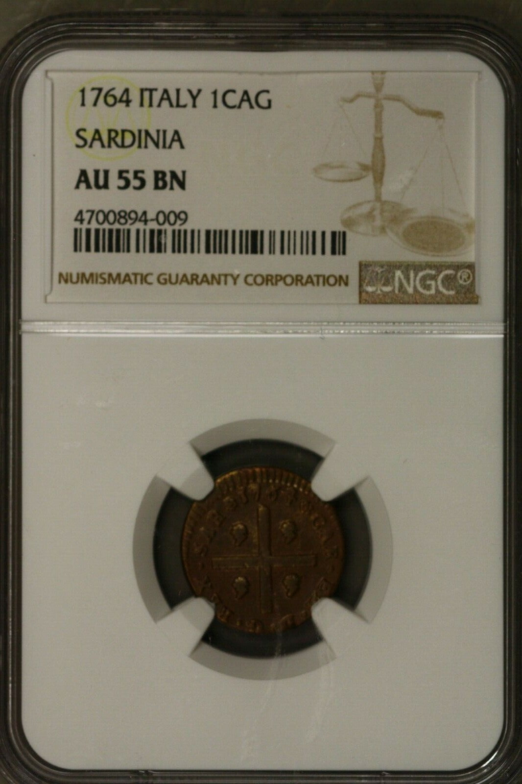 Italy Sardinia Cagliarese 1764  NGCAU55 BN  S124