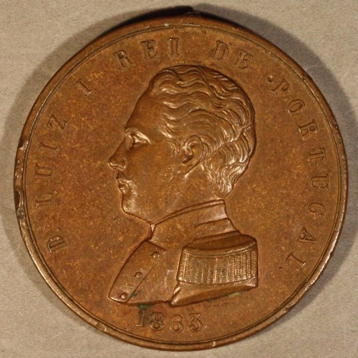 1863 PORTUGAL MILITARY BRONZE DECORATION MEDAL 