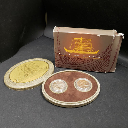 1999 Canada $5 & Norway 20 Kroner Voyages Into History 2 Coin Set W/ Box And COA