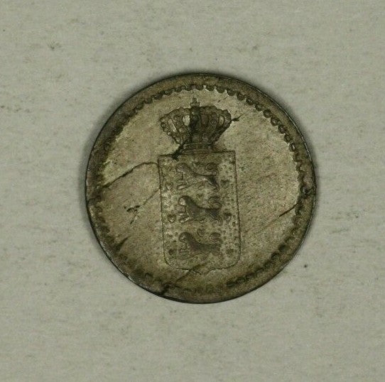 Danish West Indies Silver 2 Skilling 1837 Flat Top 3 AU laminated planchet A2169