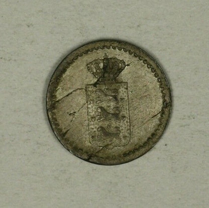 Danish West Indies Silver 2 Skilling 1837 Flat Top 3 AU laminated planchet A2169