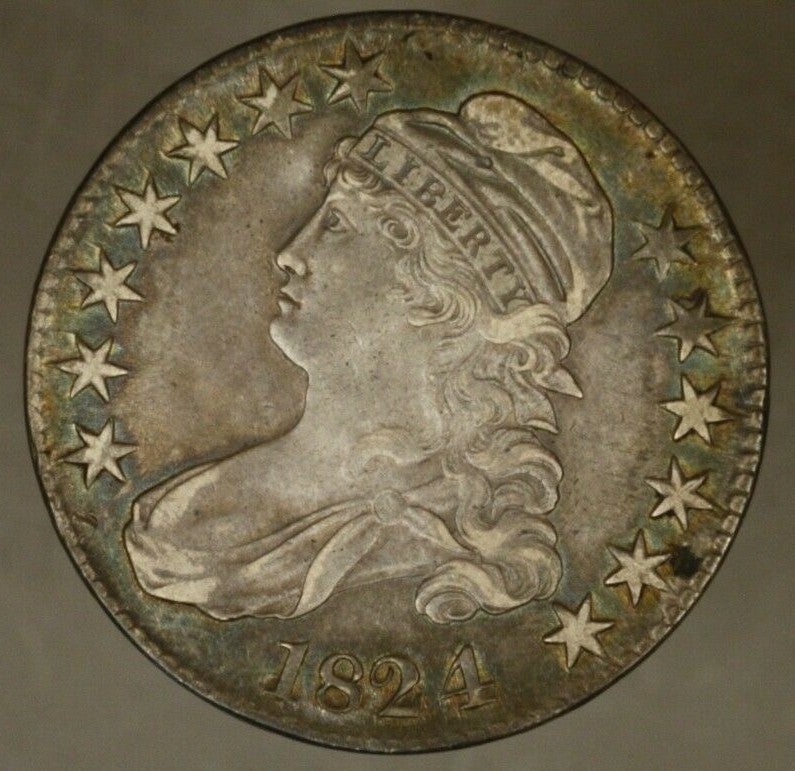 1824/1 Capped Bust Half Dollar Silver Higher Grade   