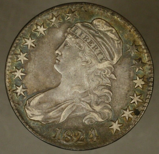 1824/1 Capped Bust Half Dollar Silver Higher Grade   