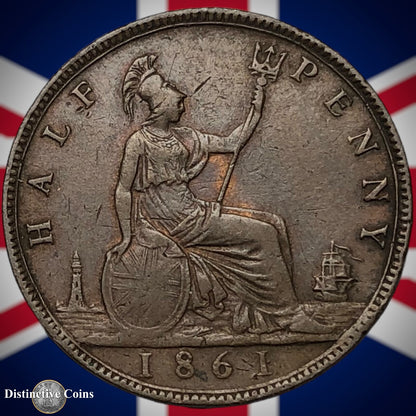 Great Britain 1861 Half Penny 1/2d GB5378