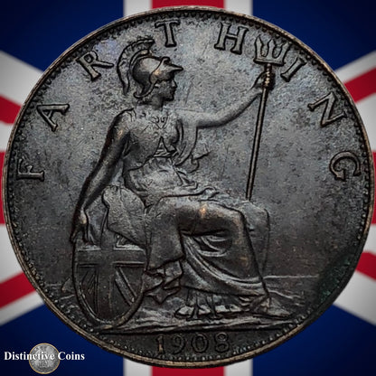 Great Britain 1908 Farthing 1/4d GB4611