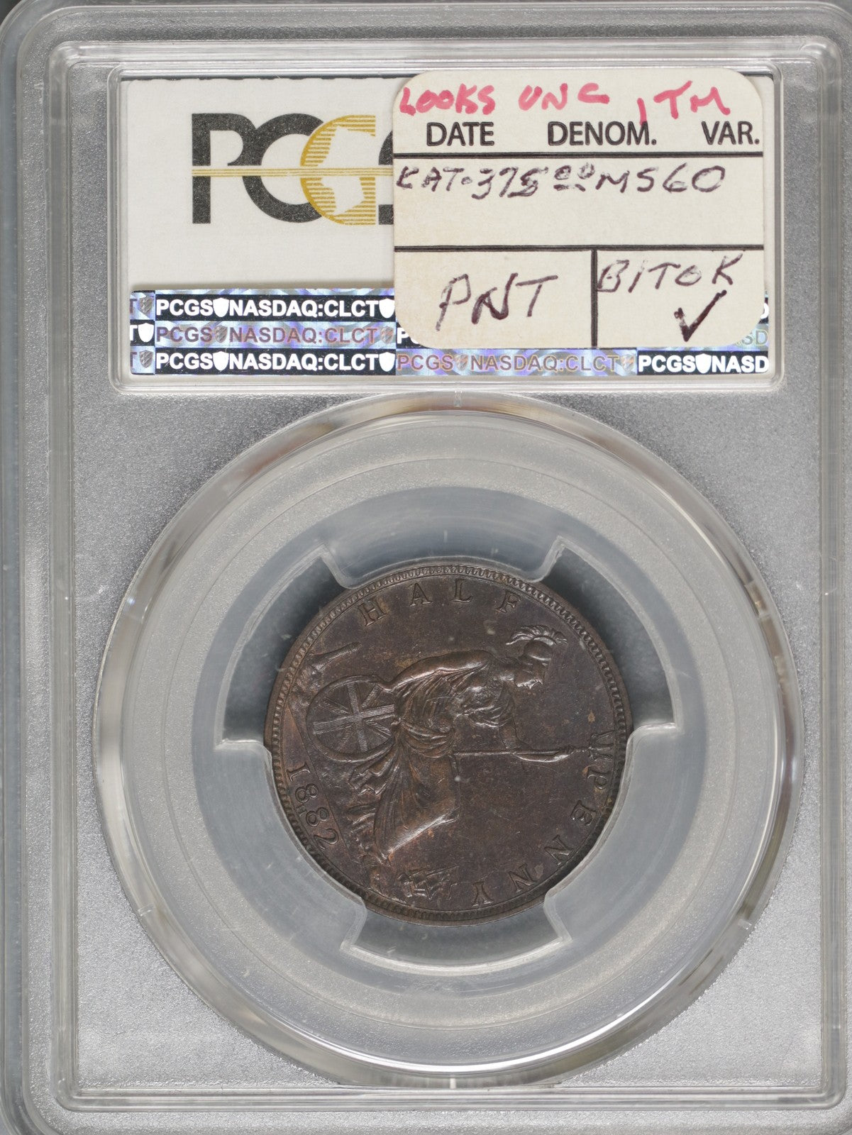 Great Britain 1882H 1/2 Penny K-754 PCGS AU55