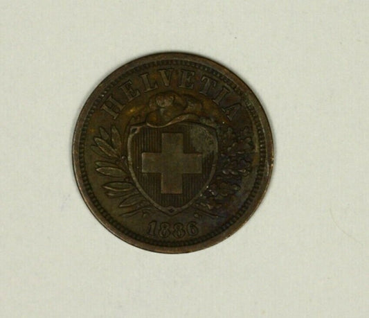 Switzerland  2 Rappen 1886  XF   A932