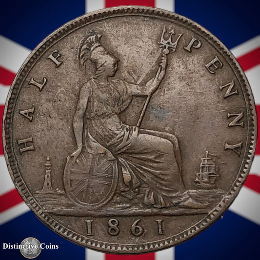 Great Britain 1861 Half Penny 1/2d GB5362