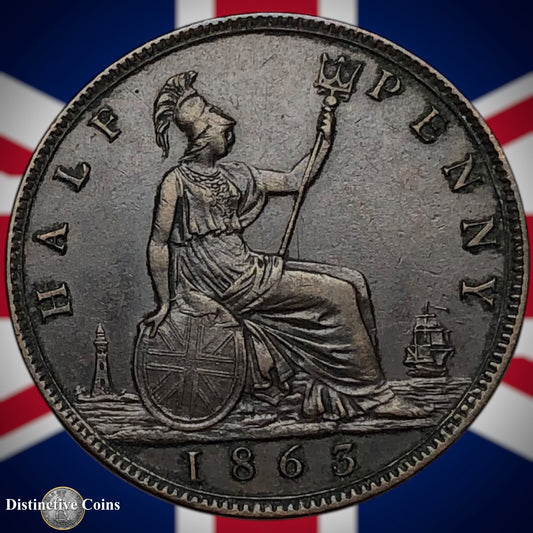 Great Britain 1863 Half Penny 1/2d GB5456