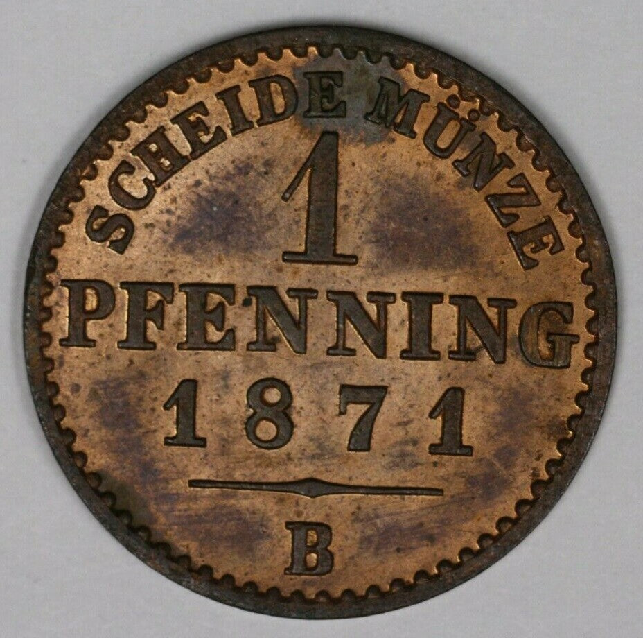 Prussia 1871 B 1 Pfennig Red UNC    A2762