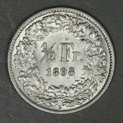 Switzerland 1898 1/2 Franc CH AU/UNC  A3003